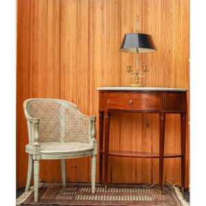 Louis XVI Style Office Chair, Entirely Caned