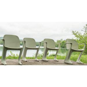 Set Of 4 Kangaroo Armchairs Designed By Ernst Moeckl, 1968 Vintage Design