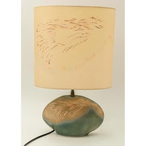Ceramic Lamp Signed D Prioton Vallauris, 1970s