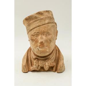Stoneware Tobacco Pot Depicting An Elegant 19th Century Figure