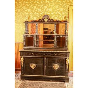 Exceptional Napoleon III Period Cabinet In Ebony And Bronze