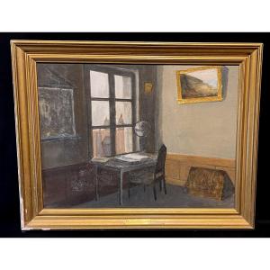Interior Scene, Late 19th Century - Abbot François Cartel (caen?)