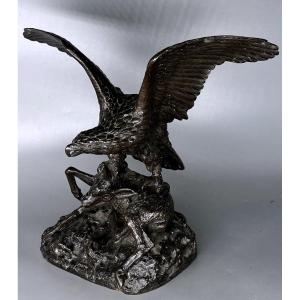 The Attack Of The Eagle . Bronze By Fratin Christophe (1801-1864)