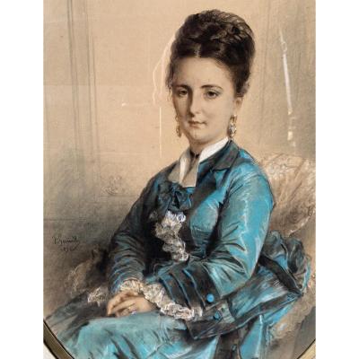 Portrait Of Woman - Pastel - F. Gremailly