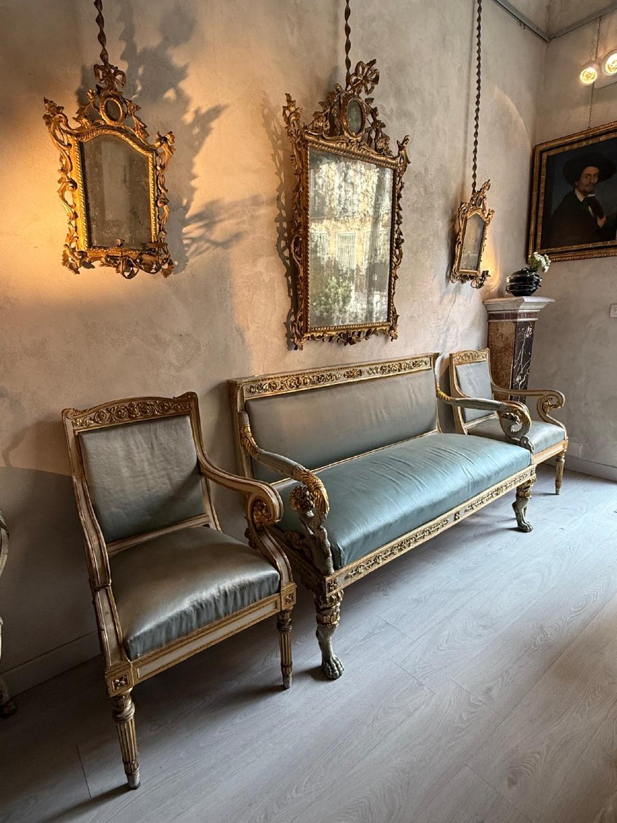 Raro trittico di elegantissime specchiere Veneziane-photo-5