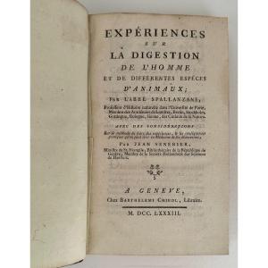 Spallanzani Experiments On The Digestion Of Man 1783 Senebier 1st Edition In French