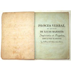 Minutes Of The Stay Of Their Imperial And Royal Majesties In Toulouse In July 1808