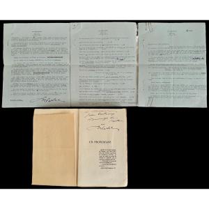 Georges Portal Rare Set Of Autograph Letters And Novel The Protestant In Original Edition