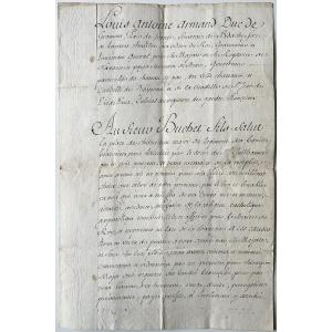 1733 Duke Antoine De Gramont Appoints Buchet Major Surgeon In The Regiment Of The Béarnese Bands