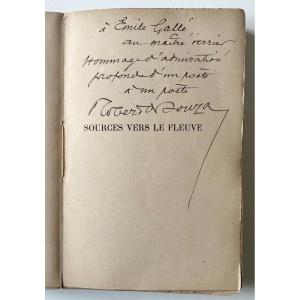 Book Dedicated To Emile Gallé By The Poet Robert De Souza "sources Towards The River" In 1897