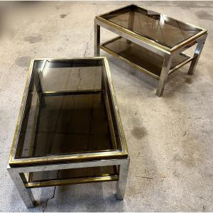 Large Pair Of Willy Rizzo Design End Tables Or Coffee Tables Flaminia Model From 1971