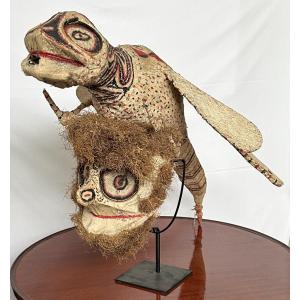 Rare Masque-heaume Kavat Ancien Esprit De La Foret Peuple Baining Danses Nocturnes Océanie
