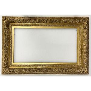 Imposing Golden Frame In The Regency Style And From The Napoleon III Period Measuring 123 Cm X 82 Cm