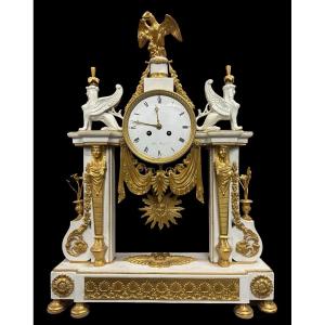 Imperial Manufacture Of Sèvres Monumental Clock In Gilt Bronze And Biscuit 19th Century Oudin Dial