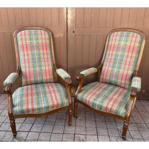 Pair Of Louis Philippe Period Armchairs In Mahogany