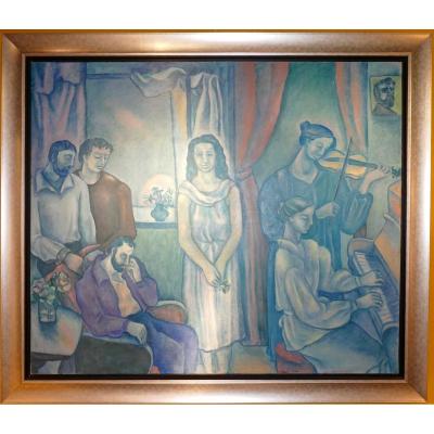 Very Large Painting Signed By Irina Makarova Vycheslavsky And Dated 1978 Russian School
