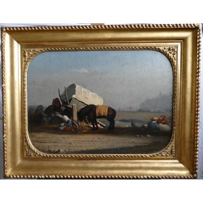 Large And Beautiful Table Signed By Amédée De Ternante-lemaire Around 1860 Bohemian Camp