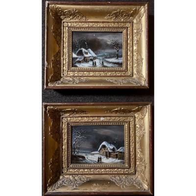 Pair Of Paintings Signed Alphonse Cassard Around 1830 With Fine Period Frames