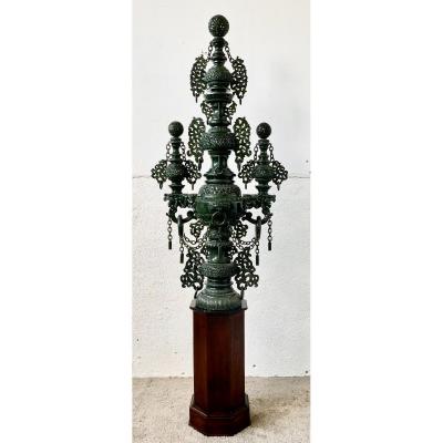 Monumental Brule Perfume China In Jade With Dragons Height 136 Cm