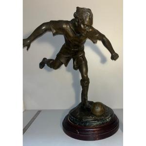 Spelter Statue On Marble Base Signed Lemoyne