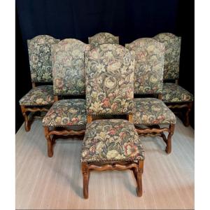 Set Of 6 Louis XIV Sheep Bone Chairs Dating From The 19th Century