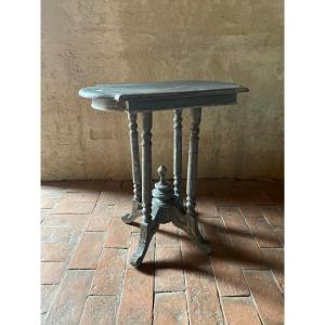 Napoleon III Pedestal Table Dating From The 19th Century Polychrome Pretty Small Model 