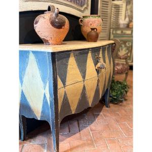 Louis XV Curved Chest Of Drawers Dating From The 1900s Beautiful Colored Patina