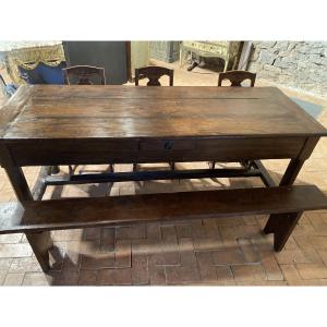 18th Century Farmhouse Table With 3 Drawers