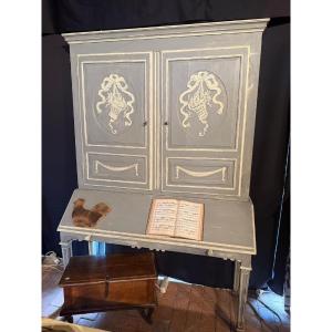 Double Body With Louis XVI Secretary And Storage Dating From The 18th Century 