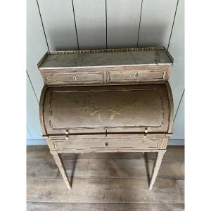 Louis XVI Cylinder Desk Dating From The 18th Century, Beautiful Patina (special Price)