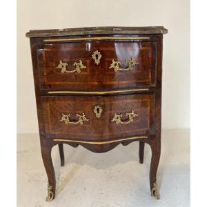 Chest Of Drawers Inlaid With Its Original Marble Dating From The 18th Century Louis XV 