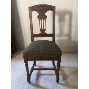 6 19th Century Directoire Chairs In Beautifully Carved Oak
