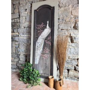 Decorative Woodwork Element Dating From The 19th Century With Beautiful Painting And Polychromy 