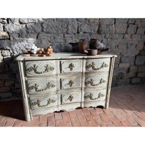 Louis XIV Style Bombé Commode Dating From The Late 18th Century With A Beautiful Patina 