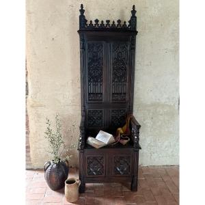 Large Neo-gothic Cathedral With Walnut Case