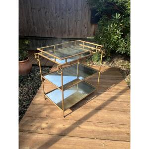 Gilt Iron Console In The Style Of Maison Baguès.