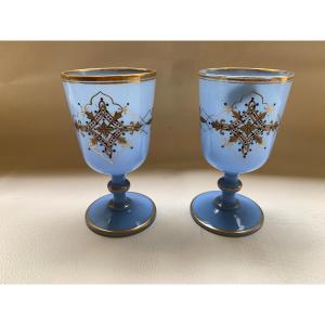 Pair Of Opaline Glasses