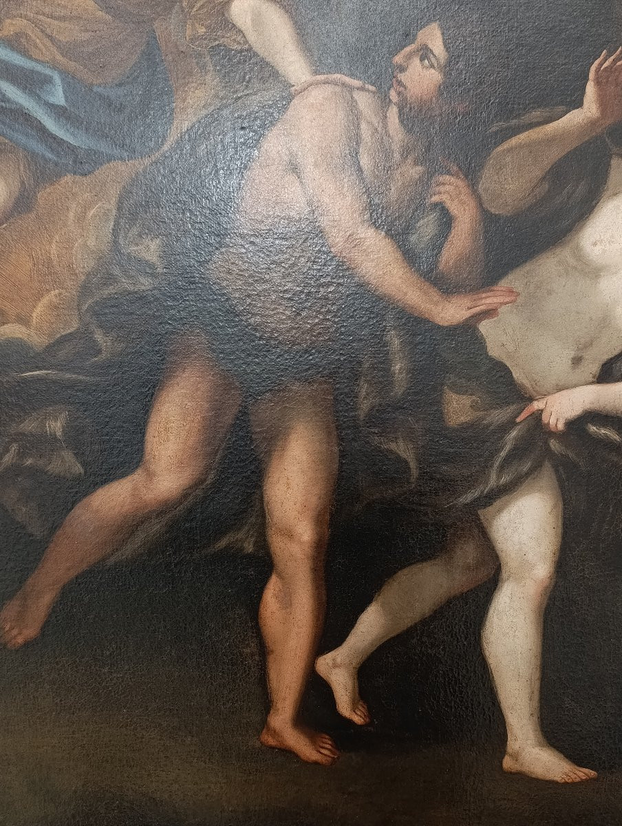 Scuola bolognese del XVII secolo.  Cacciata di Adamo ed Eva dal Paradiso terrestre-photo-3