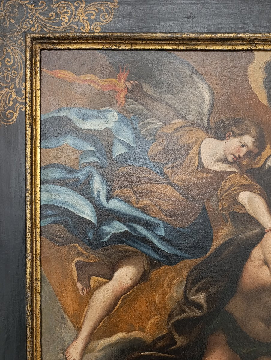 Scuola bolognese del XVII secolo.  Cacciata di Adamo ed Eva dal Paradiso terrestre-photo-5