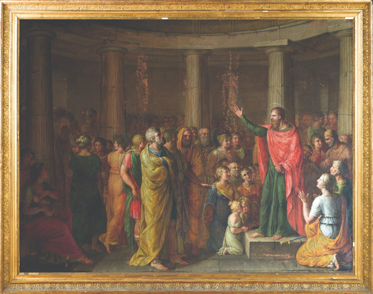 Pittore neoclassico. Predica di San Paolo nell'areopago di Atene