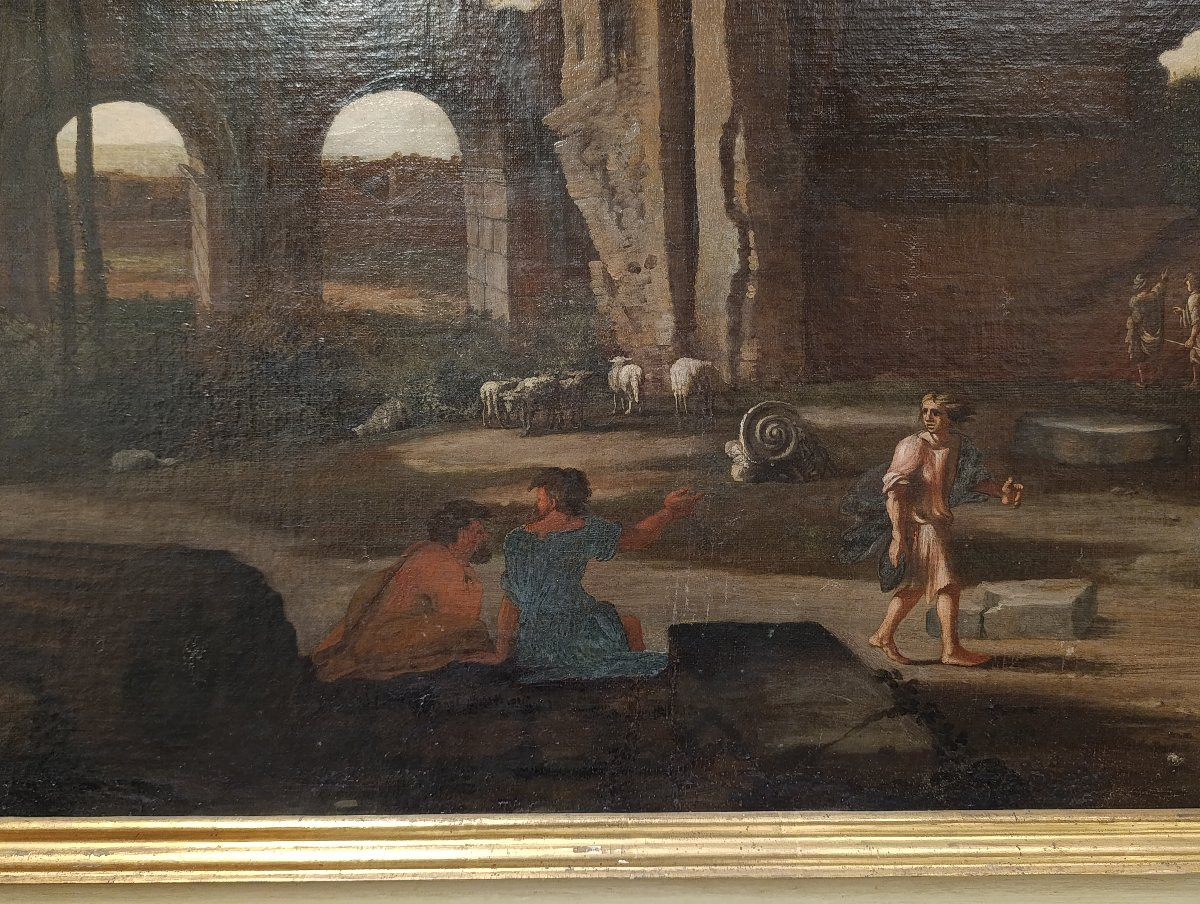 Pittore attivo a Roma nel XVII secolo. Coppia di Architetture.-photo-7