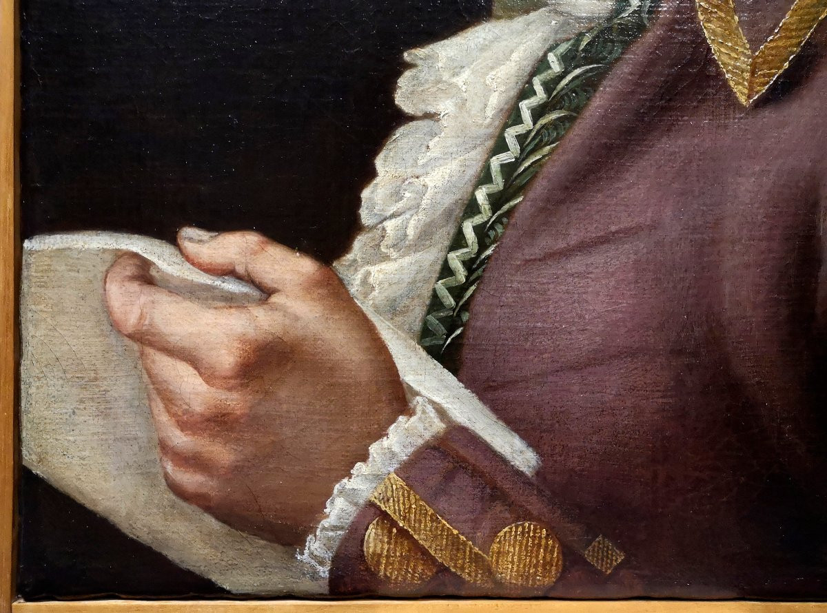 Scuola tedesca o austriaca del XVIII secolo.  Ritratto di compositore o cantante o filosofo-photo-3