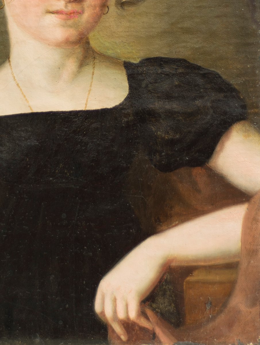 Pittore dell'inizio del XIX secolo. Ritratto femminile-photo-4
