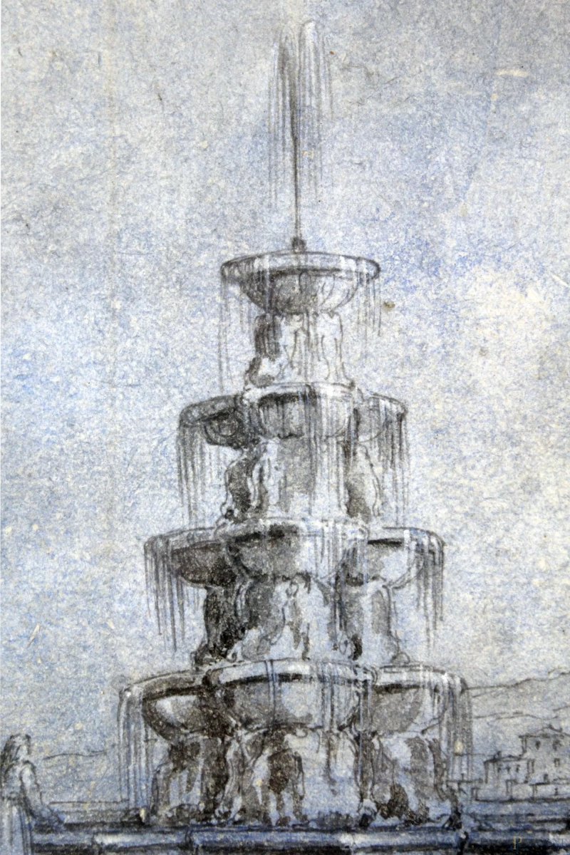 Jean Grandjean (Amsterdam, 1752/55 - Roma, 1781). Veduta dei giardini di Villa Conti a Frascati-photo-3