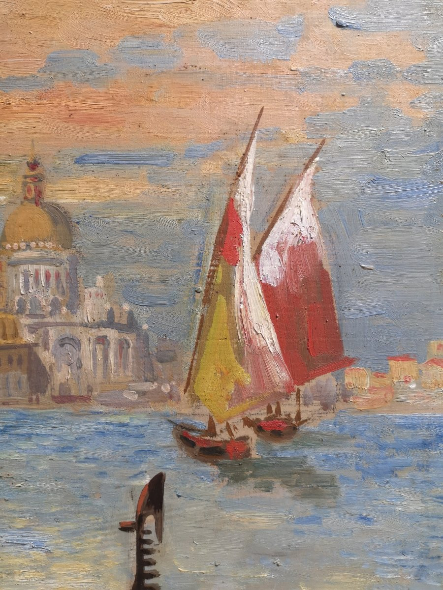 Monogrammista I.G. (1934). Veduta della laguna di Venezia con punta della Dogana-photo-3