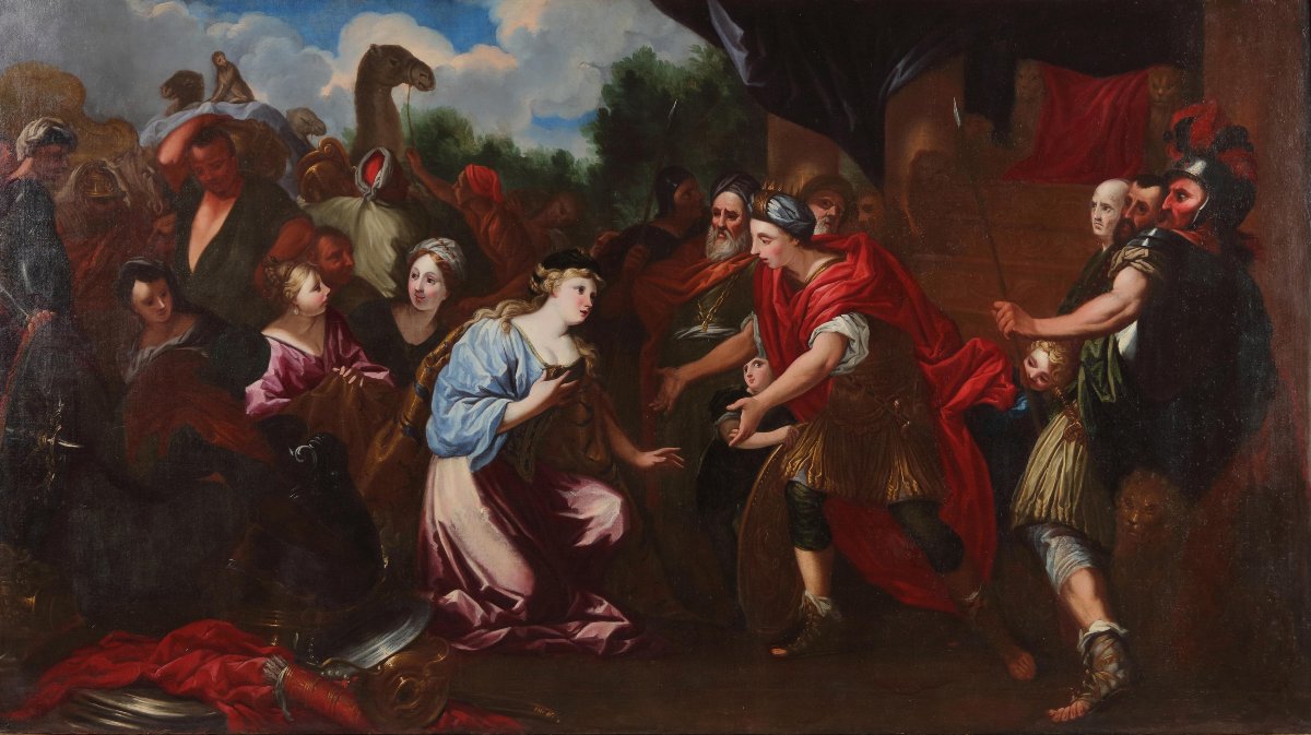 Ottaviano Dandini (Firenze, 1681 - 1751). Salomone e la regina di Saba. cm 126x222-photo-2
