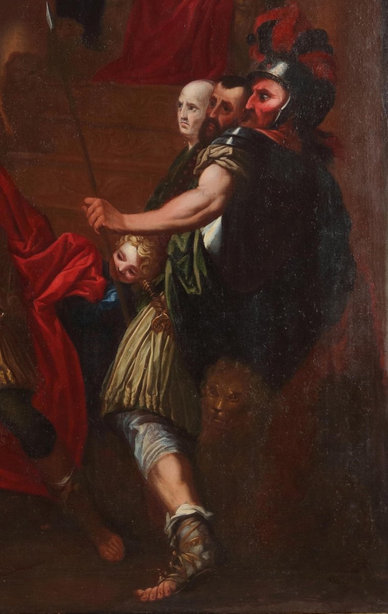 Ottaviano Dandini (Firenze, 1681 - 1751). Salomone e la regina di Saba. cm 126x222-photo-1