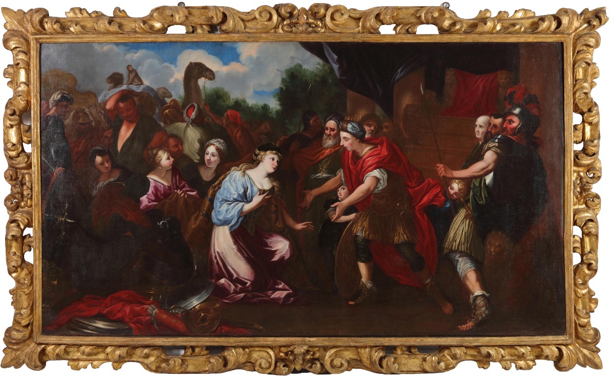 Ottaviano Dandini (Firenze, 1681 - 1751). Salomone e la regina di Saba. cm 126x222