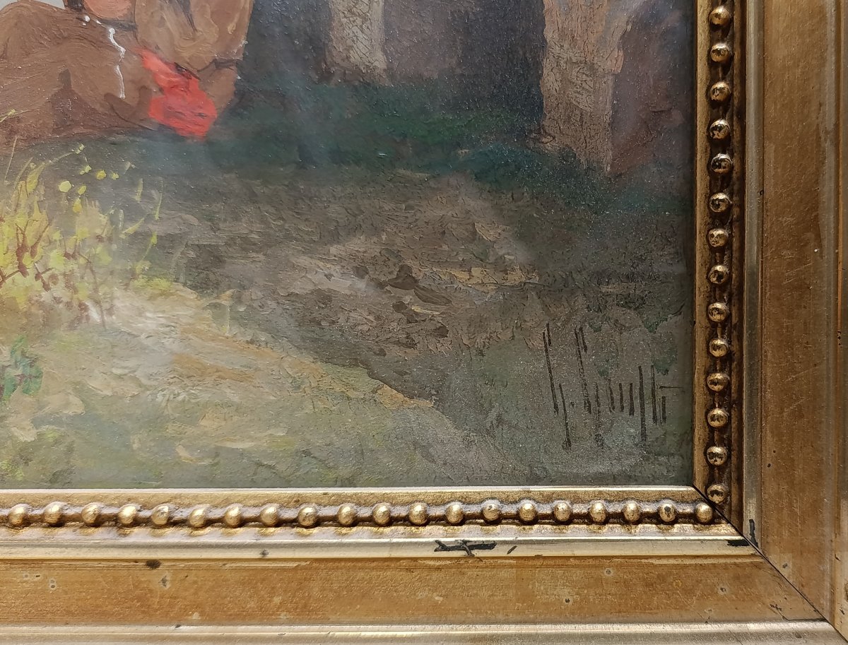 Guglielmo Giusti (Napoli 1824 - dopo il 1916). Veduta di Amalfi dal convento dei Cappuccini. -photo-2
