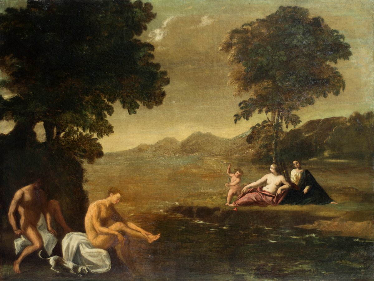 Attr. a Giovanni Francesco Grimaldi (Bologna, 1606-1680). Allegoria dell'Amore